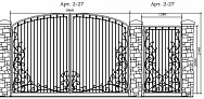 Распашные кованые ворота Арт. 2-27