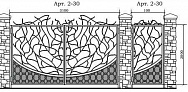 Кованые распашные ворота Арт. 2-30