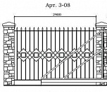 Кованый забор Арт. 3-08 Кованый забор Арт. 3-08